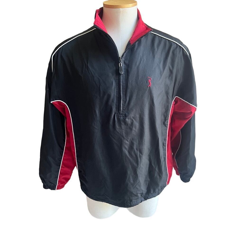 PGA Tour Originals black & red golf pullover jacket size Large
